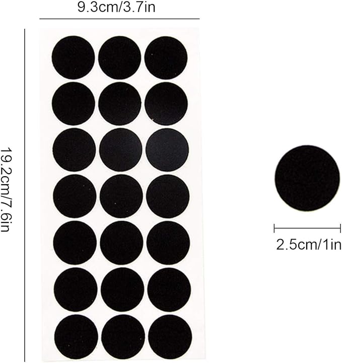 Iceyyyy 100+ Pieces Black Adhesive Felt Circles, Black Self-Adhesive Felt Sticker for Halloween DIY Projects, Professional Craft Finishing (1 Inch)