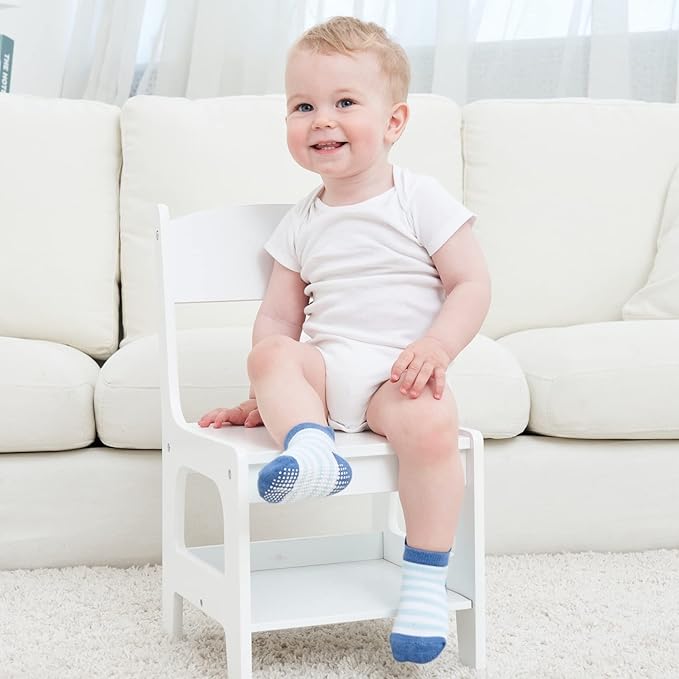 Zaples Baby Non Slip Grip Ankle Socks with Non Skid Soles for Infants Toddlers Kids Boys Girls