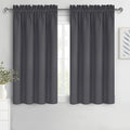 DWCN Bedroom Curtains Blackout Drapery Panels 54 Inch Length 2 Panels Set, Three Pass Microfiber Thermal Insulated Energy Saving Rod Pocket Window Treatment Drapes (W52 x L54 Inch, Dark Grey)