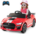 Costzon Ride on Car, 12V Licensed Ford Mustang Shelby GT500 Kids' Electric Vehicles w/Remote Control, USB Port, Radio, Music, Player, High Low Speed & Soft Start, Racing Kids Car for Toddlers (Red)