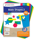 Basic Shapes 2: Hearts, Stars, Hexagons, Rectangles, 696 Pieces US Made Card Stock Punch Out Geometric Shapes in 3 Sizes and 4 Primary Colors for Math, Pattern Play and DIY Crafting