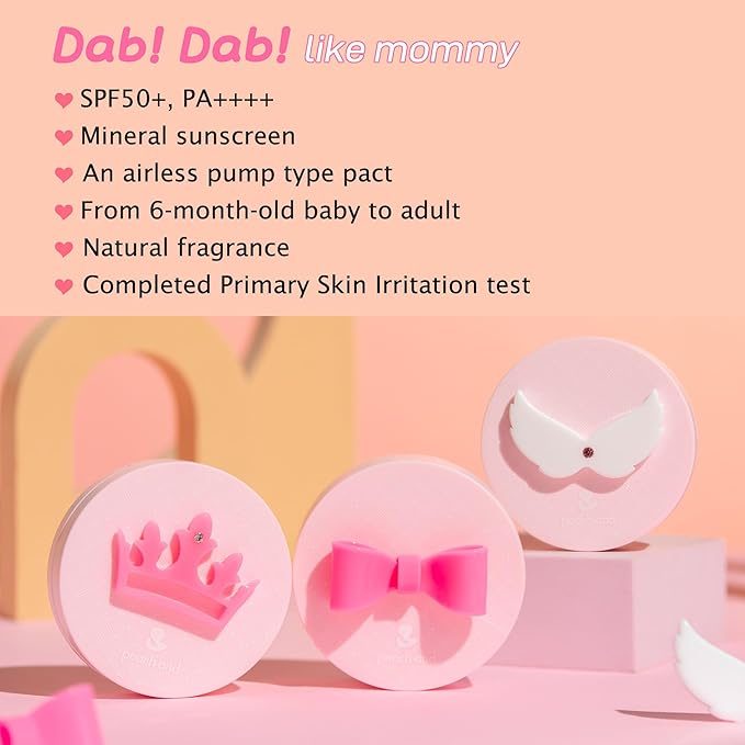 Peachand Baby Kids Mineral Sun Cushion SPF50+ PA++++ (Pink Ribbon)