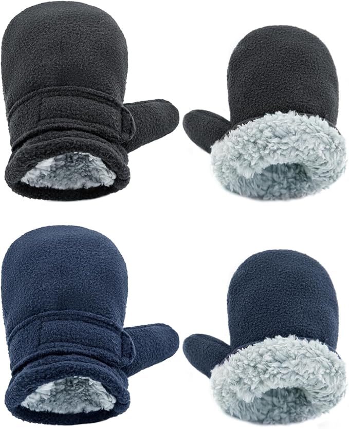 BAVST Baby Toddler Winter Mittens Girls Warm Fleece Lined Gloves Kids Sherpa Lined Mittens for Boys