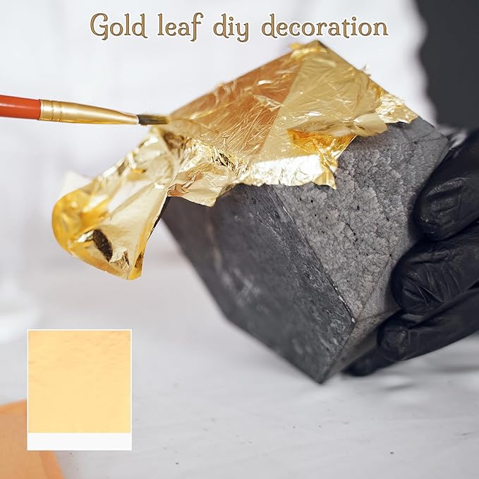 Ymapinc 120pcs Gold Leaf Sheets for Art,Foil Sheets for Crafts 12colors (3.7 * 3.34inch) Used for Furniture,Crafting, Nails,Handcrafts, Gilding, Painting and Artistic Projects