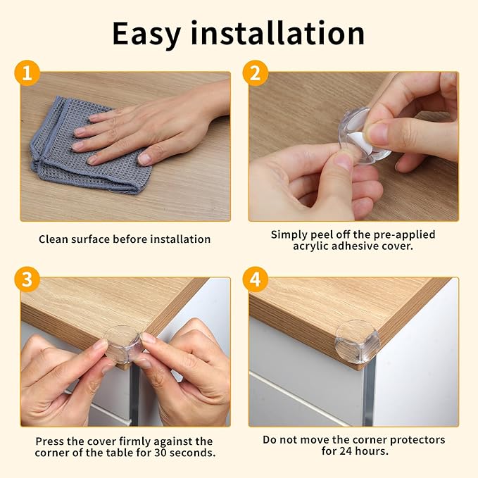 40 Pack Corner Protector Baby, Spherical Shapes Baby Proof Corners and Edges, Clear Table Corner Covers Baby, Baby Corner Protector Guards, Corner Guards for Table Edges & Sharp Corners