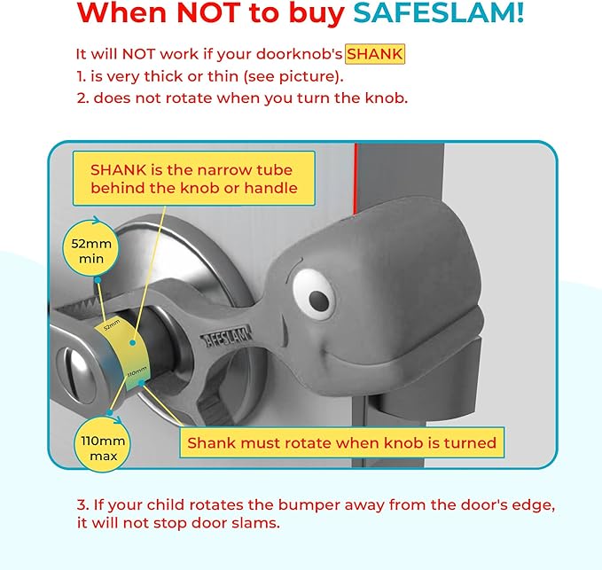 Baby Proofing Door Stopper, Door Pinch Guards Protect Child Fingers & PET Tails. Baby Safety Finger Protectors Prevent Pinch Injuries – Kids and Adults Love Whale Pinch Guard (Grey)
