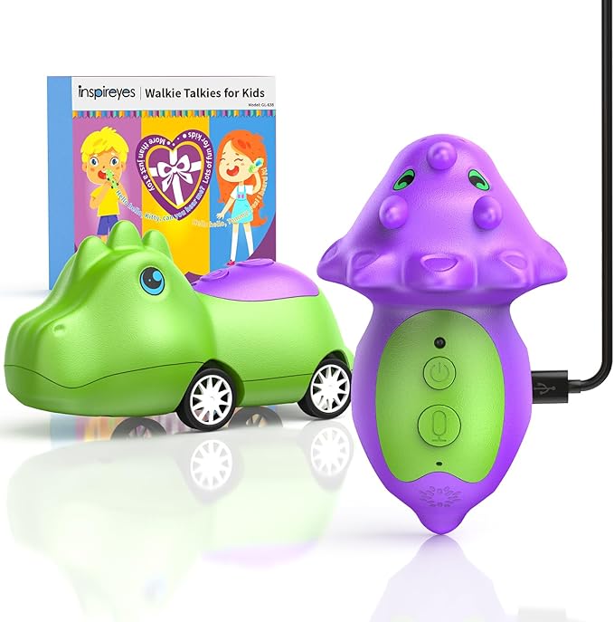 Dinosaur Walkie Talkies for Kids Rechargeable, Dino Toy Cars for Boys & Girls Ages 5-7, Crystal-Clear Audio, 48H Playtime, Fun Indoor & Backyard, 3 Year Old Boy Gift Birthday Xmas, 2 Pack