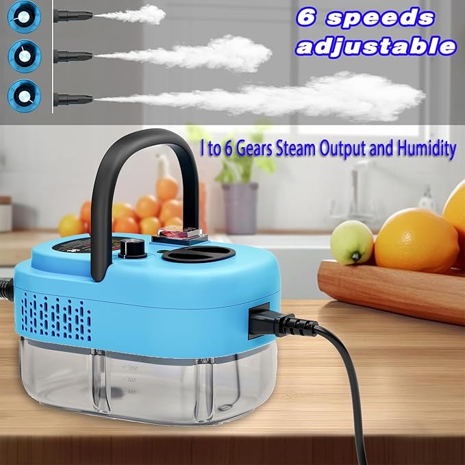 2500W Handheld Steam Cleaner,Portable Car Steamer For Auto Detailing,High-Temperature and Pressure Steam Cleaner For Home, Steam Cleaning Machine for Furniture,Kitchen,Grout,Floor,Tile (Blue)