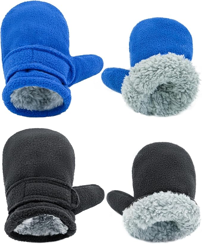 BAVST Baby Toddler Winter Mittens Girls Warm Fleece Lined Gloves Kids Sherpa Lined Mittens for Boys