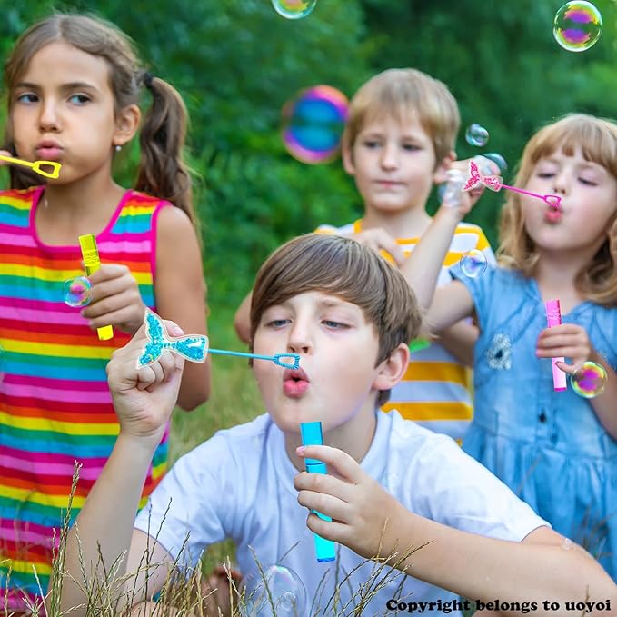 Mermaid Party Favors,24Pcs Glitter Mermaid Tail Bubble Wands for Kids Birthday Party Supplies,Classroom Prizes Pinata Goodie Bag Stuffers Gift