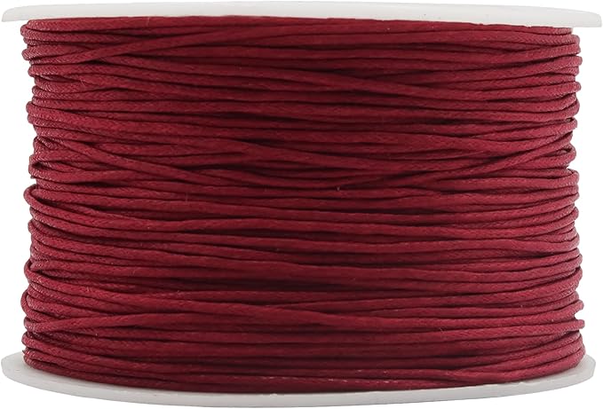 Mandala Crafts 0.5mm 109 Yards Dark Red Cotton Waxed Cord for Jewelry Making Bracelet Cord Waxed String - Beading String Thread Jewelry Cords for Necklaces String