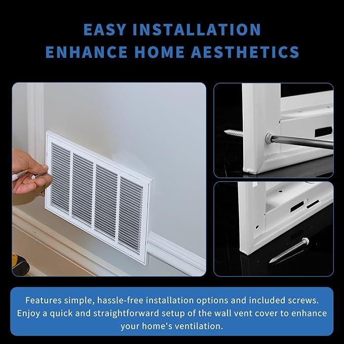 20x12 Return Air Grille [Duct Opening Size],Return Air Vent Cover for Wall Or Ceiling,Steel Return Air Filter Grilles Removable Face/Door for 1 Inch Filters (20"W x 12"H [Duct Opening])