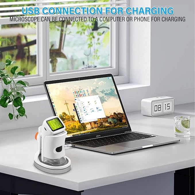Microscope,Microscope Handheld,2’’ IPS Eye-Protecting Screen,Maximum Magnification of 1000X,Take Photos and Record Video with HD Pixels,Christmas,Birthday, Edu Gifts