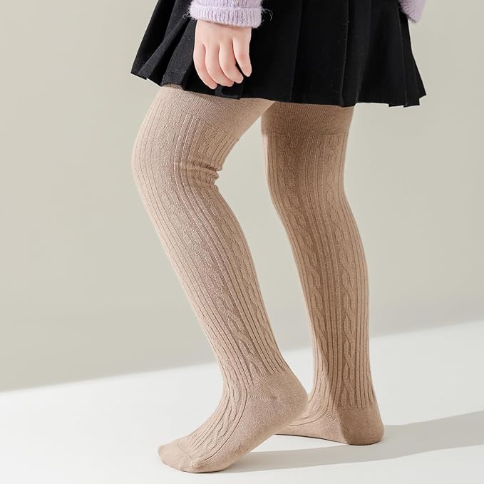 Mini angel Baby Tights Toddler Girl Tights Seamless Cable Knit Leggings Soft Cotton Stockings Pantyhose 3/4/5 Pack