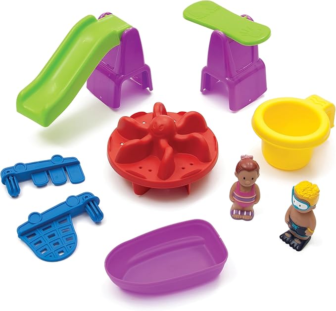 Step2 Splish Splash Seas Water Table, Kids Water Table Activity Sensory Playset, Summer Outdoor Toys, 9 Piece Water Toy Accessories, For Toddlers 1.5+ Years Old, Blue & Purple