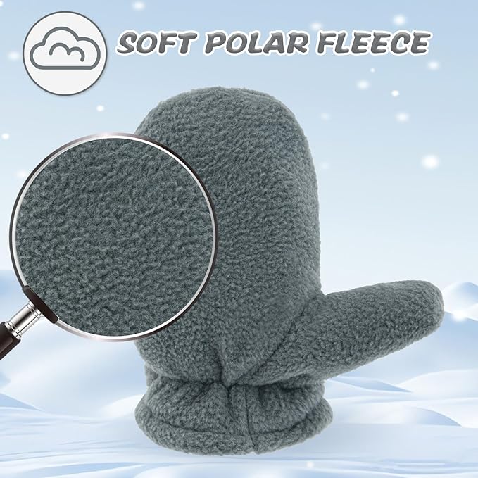BAVST Baby Toddler Winter Mittens Girls Warm Fleece Lined Gloves Kids Sherpa Lined Mittens for Boys