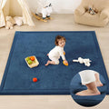 Ultra Soft Baby Play Mat,79"×79" Extra Large Activity Tummy Time Mat for Toddlers,Infants,Kids,1.3" Thick Elasti-Foam Nursery Rug for Floor,Non-Slip Safe for Crawling,Water-Repellent(Royal Blue)