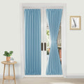 DWCN French Door Curtains – Rod Pocket Thermal Blackout Curtain for Doors with Glass Window, Kitchen and Patio Doors for Privacy, 25 X 72 Inches Long, 1 Curtain Panel with Tieback, Light Blue