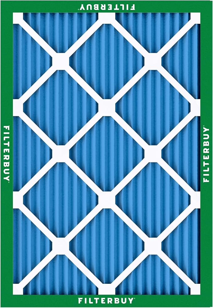 Filterbuy 10x14x1 Air Filter MERV 13 Optimal Smoke & Allergy Defense (3-Pack), Electrostatic Pleated HVAC AC Furnace Filters Replacement, Made in USA (Actual Size: 9.50 x 13.50 x 0.75)