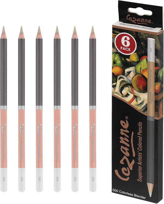 Creative Mark Cezanne Premium Colorless Blender Pencil 6 Pack - Highly-Pigmented Drawing Pencils - Coloring Pencils for Drawing, Blending, Coloring, and More