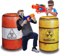 Barrels Inflatables Set, Combat Battlefield Compatible with Nerf, Laser tag, Water Gun, Dart Gun, Perfect for Boys and Girls Birthday Activities, Suitable fot Kids and Adults
