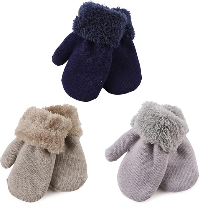 PESAAT Baby Girl Mittens Fleece Toddler Boy Mittens Warm Kids Winter Gloves Unisex Cold Weather Baby Gloves