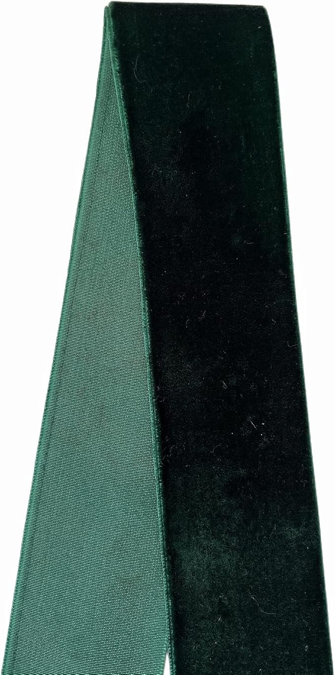 Hunter Green Velvet Ribbon, 1 1/2-Inch by 25-Yard Spool