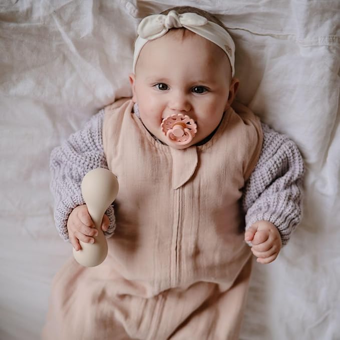 FRIGG Natural Rubber Baby Pacifier 4-Pack Sunset Bliss | Made in Denmark | BPA-Free (6-18 Months)