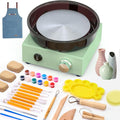 Alldeer Mini Pottery Wheel Kit - 6" Turntable Two-Way Rotation Clay Wheel, Metal Frame, Removable Splash Tray Ceramic Making Kit with 18PCS Sculpting Tools, Pottery DIY Machine for Kids and Beginners