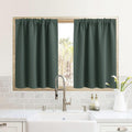 RYB HOME RV Camper Door Window Curtains -Blackout Privacy Curtains & Drapes for Bathroom Bedroom Kitchen Portable Travel Trailer Small Window Decor, W 34 x L 24, Dark Green, 2 Panels