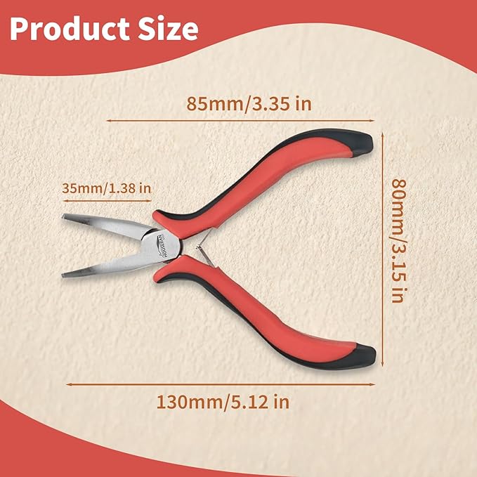 Bent Nose Pliers 5"-5 Pack Bent Nose Pliers for Jewelry Making with Spring Loaded for DIY, Craft, Repairing