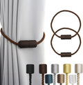 2 Pack Strong Magnetic Curtain Tiebacks Outdoor Elegant Decorative Tie Backs Modern Rope Tiebacks for Drapes Window Curtain Holdbacks for Draperies- Coffee