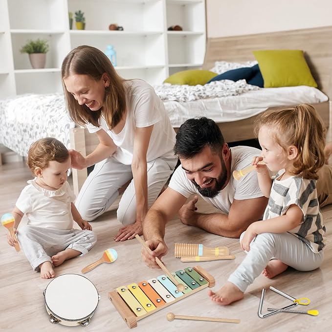Toys for 1 2 3 4 Year Old Boys Girls, Musical Instruments Set for Toddler Age 1-2 2-3 3-4, Baby Montessori Toy Gifts for Early Learning, Christmas Birthday Gift for Toddler Boy Girl Toys