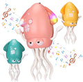 Magic Electric Dancing Octopus Toy with Led Light and Music,Playful Automatic Evasion Crawling Dancing Octopus with Fishing Rod,Smart Tentacle Explorer Dancing Squid Toy Tummy Time Baby Toys,Pink