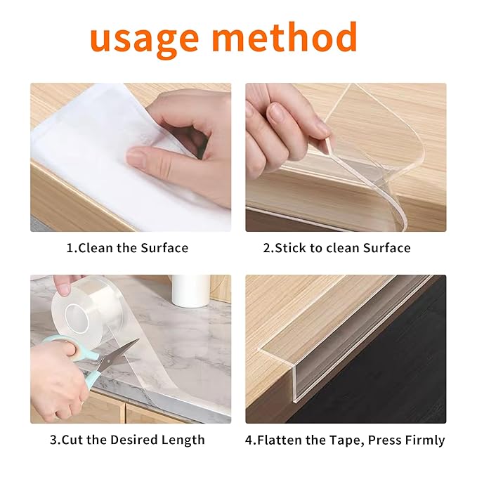 Baby Proofing Edge Protector for Baby 9.84ft,Clear Edge Protector Strip Sharp Edge Wrap Cover Tape,Corner Bumpers for Furniture,Crib Rail Covers for Teething