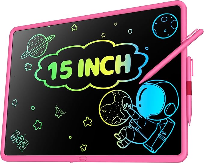 Teen Girl Birthday Gifts, 0 SMALL MODEL LCD Writing Tablet for Kids, Educational Toys for 3-10+ Years, Toddler Toys for 1-2 Year Old, Large Rechargeable Doodle Board Pad, Easter Basket Stuffers (Pink)