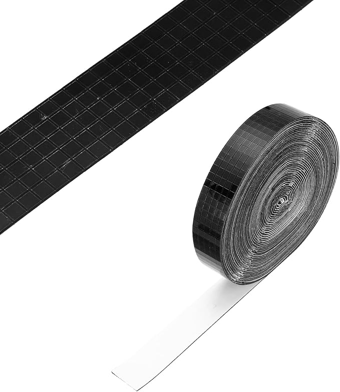 PATIKIL 5x5mm Self Adhesive Mirrors Mosaic Tiles, 10000 Pcs Square Mini Glass Mosaic Disco Tile Sticker for DIY Craft Disco Ball Party Decoration, Black
