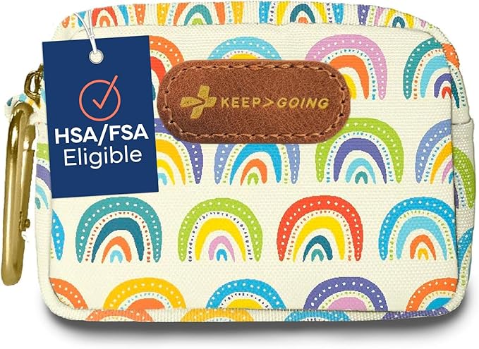 KeepGoing Small Travel First Aid Kit Kids – 60 Pc. Mini First Aid Kit for Purse, Diaper Bag, & Backpack with Latex-Free Bandages – 4 Oz., & 4.5 x 3.5 x 2 in, TSA-Approved
