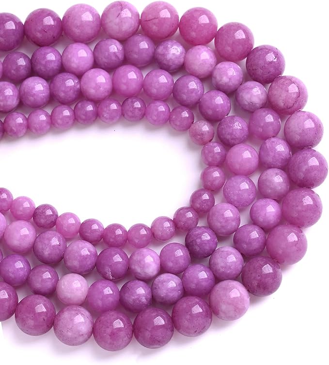 10MM 38PCS Purple Lepidolite Mica Stone Loose Beads for Jewelry Making DIY Bracelet Necklace