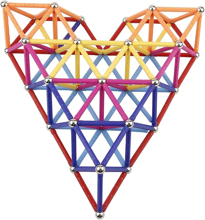 160 Pcs Magnet Building Sticks Kids Toys, Lengthen Magnetic Construction Building Blocks Set 3D Brain Training Learning Educational DIY STEM Toys