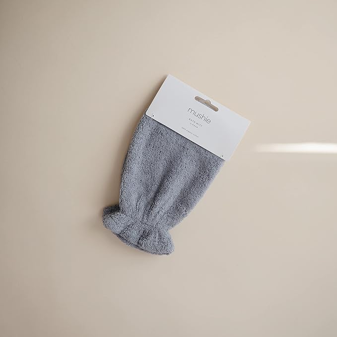 mushie Baby Bath Mitt | Organic Cotton | Pack of 2 (Tradewinds)