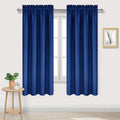 DWCN Blackout Curtains Room Darkening Thermal Insulated Bedroom Curtains Window Curtain Panels, 38 x 63 inches Long, Set of 2 Classic Blue Rod Pocket Drapes