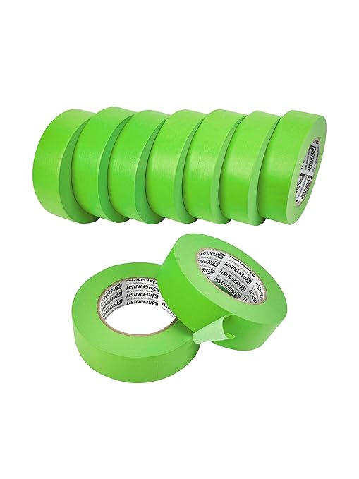 Painters Tape for Car Paint Green No Residue Automotive Masking Tape for Automotive Paint - Heat Resistant for Paint Booth, 1.41 Inches x 60 Yards, 9 Rolls