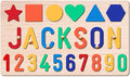 Personalized Name Puzzle for Kids, Personalized Baby Gifts Name Puzzles for Toddlers 1-3, 1st Birthday for Girls & Boys Wooden Alphabet & Shape Puzzle Montessor Toys for Kids