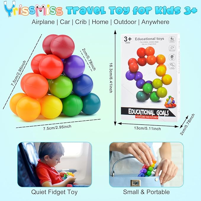 Autism Sensory Toys for Autistic Children, Fidget Toys for Adults Kids , Autism Toys for Toddlers 3-4,Christmas Stocking Stuffers Present,Airplane Car Travel Toys for Kids Ages 3-5