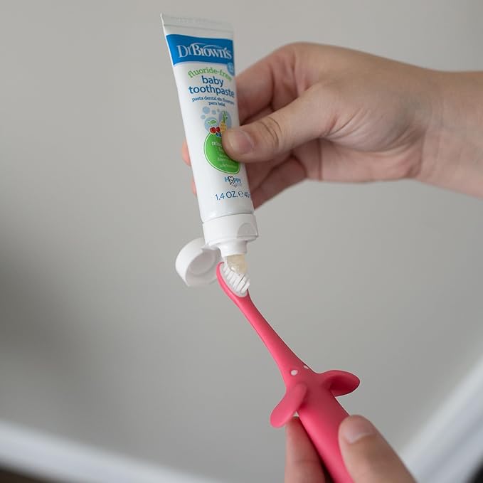 Dr. Brown's Infant-to-Toddler Toothbrush, Elephant, Pink, 0-3 Years