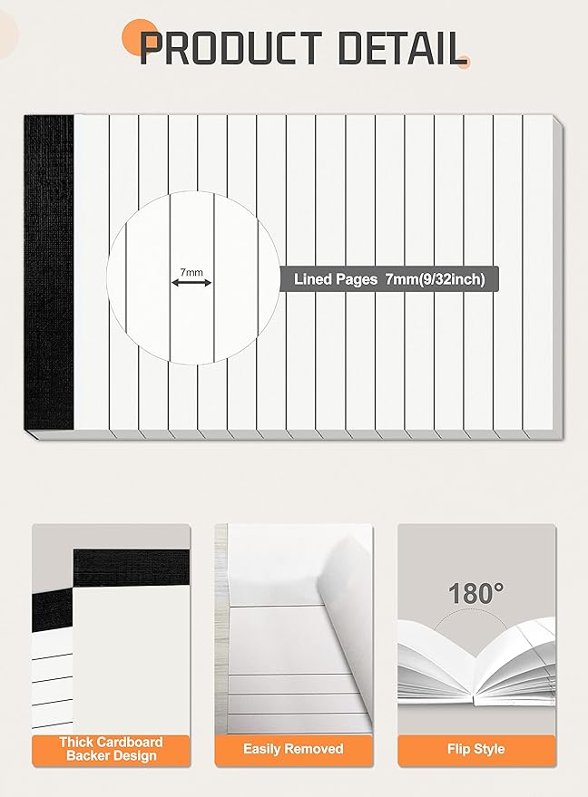 Small Note Pads 3x5 Notepads Mini Pocket Notebook 3x5 Memo Pads Small Notepads Memo Pads 3 x 5" Lined Note Pads of Paper with 30 Sheets Each Pad Mini Pocket Notebook Writing Pads 3x5 White Paper Pads