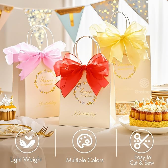 Antique Gold Crystal Organza Fabric – 16" x 5 Yards Lightweight Sheer Tulle for Bows, Tutus, Table Runners, Gift Wrapping, Crafts & DIY Sewing (Folded Package)