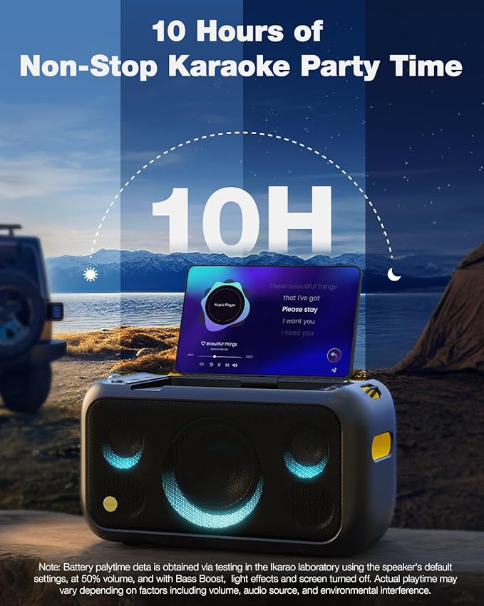 Karaoke Machine for Adults, with Lyrics Display Built-in 13.3" Screen, Truly All in One Karaoke Machine with 2 Wireless Microphone (Hidden & Self Charging), 460W Bluetooth Speaker for Party, TV