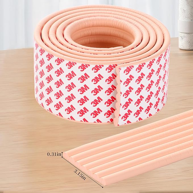 Corner Protector for Baby, Widen Edge Protector with Adhesive Backing, Baby Proofing Edge Corner Protectors Self Adhesive Furniture Corner Guard Bumper for Table, Desk, Fireplace (Pink, 6.6ft)